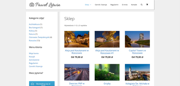 MIniatura strony ze sklepem WooCommerce